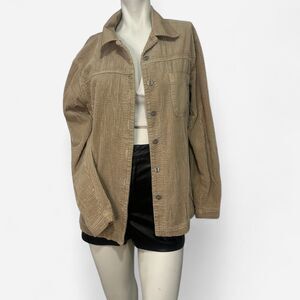 Tan corduroy button up jacket